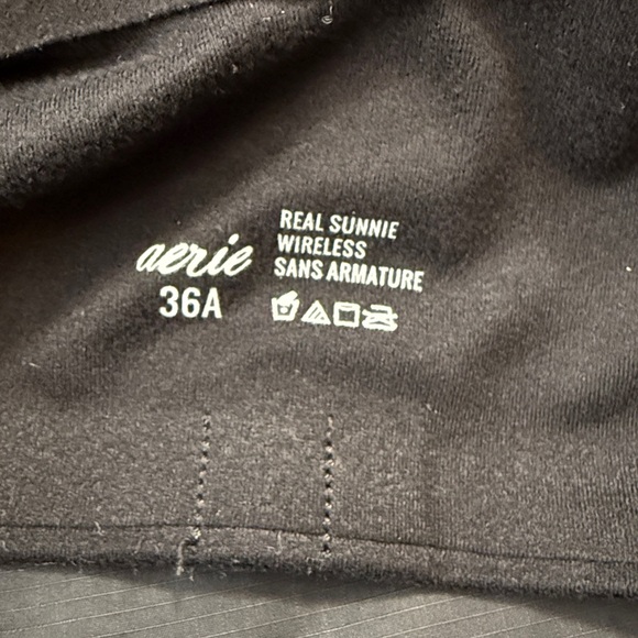 Aerie Real Sunnie Wireless Bra Black Sz 36A Stretch Adjustable Straps Foam Cups - Picture 2 of 6